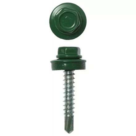 Саморезы ЗУБР "ПРОФЕССИОНАЛ" окраш., RAL 6002 зелен. лист, для крепл. кров. матер. к дерев. обреш., 4.8x29мм, 400шт 4-300315-48-029-6002 купить в Надыме