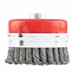 Щетка для УШМ Heavy Duty, 100 мм, М14, &quot;чашка&quot;, крученая металлическая проволока  MATRIX 74672