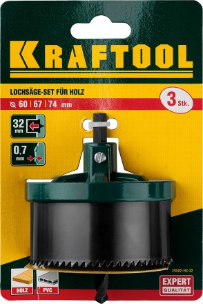 Пила сегментная наборная KRAFTOOL по дереву, 3 полотна: 60-67-74x32 мм 29582-H3-32 купить в Надыме