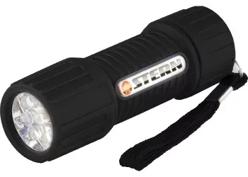 Фонарик светодиодный, чёрный корпус с мягким покрытие, 9Led, 3хААА, Stern 90510 купить в Надыме