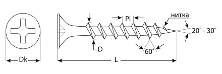 Саморезы СГД гипсокартон-дерево коробка серия ПРОФЕССИОНАЛ 300035-35-019 купить в Надыме