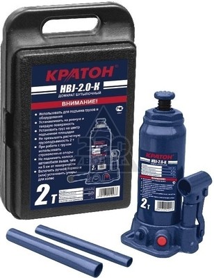 Домкрат бутылочный Кратон HBJ-2.0-K в кейсе 2 30 01 003 купить в Надыме