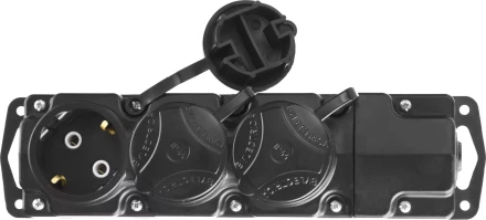 Колодка СИБИН для удлинителя, 3 гнезда, заземление, защитные крышки, IP44, макс мощность 3500Вт 55114-3 купить в Надыме