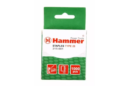 Скобы для степлера HAMMER 215-001 12мм, тип 28, 1000 шт. купить в Надыме