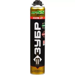 Пена ЗУБР "GOLD PRO НР55" профессиональная, монтажная, пистолетная, всесезонная, 800мл 41158
