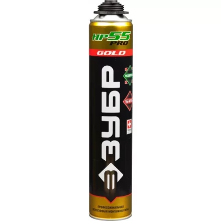 Пена ЗУБР "GOLD PRO НР55" профессиональная, монтажная, пистолетная, всесезонная, 800мл 41158 купить в Надыме