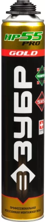 Пена ЗУБР "GOLD PRO НР55" профессиональная, монтажная, пистолетная, всесезонная, 800мл 41158 купить в Надыме