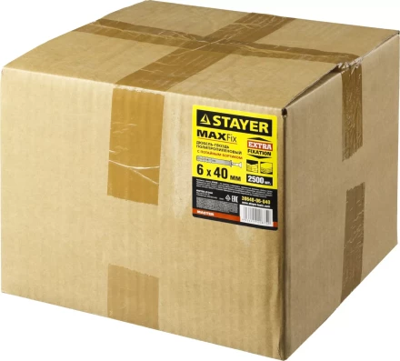 Дюбель-гвоздь полипропиленовый, потайный бортик, 6 x 40 мм, 2500 шт, STAYER Master 30640-06-040 30640-06-040 купить в Надыме