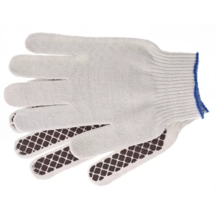 Перчатки трикотажные рисунок ПВХ гель Шахматный облив оверлок Сибртех Россия 67779 купить в Надыме