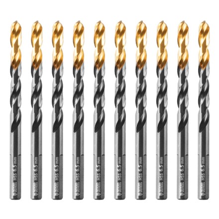 Сверло по металлу, 6,5 мм, HSS-Tin, Golden Tip, 10 шт. Denzel 717216 купить в Надыме