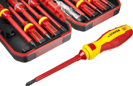 Набор STAYER "PROFI": Отвертки диэлектрические до 1000В, 13 предметов 25146-H13 купить в Надыме