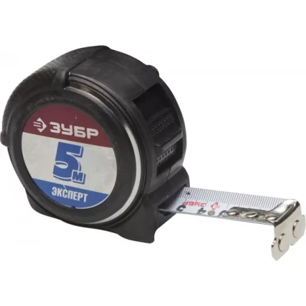 Рулетка ЗУБР "ЭКСПЕРТ" "АНТЕЙ", металлический обрезиненный корпус, полотно с нейлоновым напылением, 5мх25мм 34053-05-25 купить в Надыме