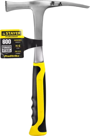 Молоток-кирочка КАМЕНЩИКА STRIKE 600г цельнометаллический, STAYER Professional 20165 20165 купить в Надыме