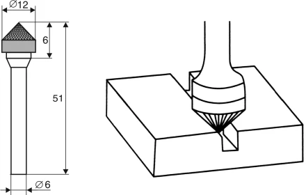 Борфреза Коническая 90 градусов K 6х12 Энкор 21716 купить в Надыме