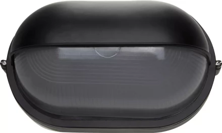 Светильник уличный СВЕТОЗАР влагозащищенный с верхним защитным кожухом, овал, цвет черный, 100Вт SV-57213-B купить в Надыме