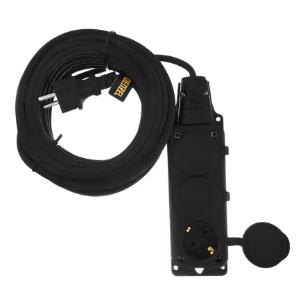 Удлинитель-шнур силовой Denzel Top Series 37421, КГТТ, 10м, 3 розетки, 3 x 1,5 мм, 3 м купить в Надыме