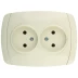 Розетка СВЕТОЗАР "CITY LIGHT" двойная в сборе, без заземления, цвет бежевый, 16А/~250В SV-54202-B купить в Надыме