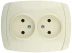 Розетка СВЕТОЗАР "CITY LIGHT" двойная в сборе, без заземления, цвет бежевый, 16А/~250В SV-54202-B купить в Надыме