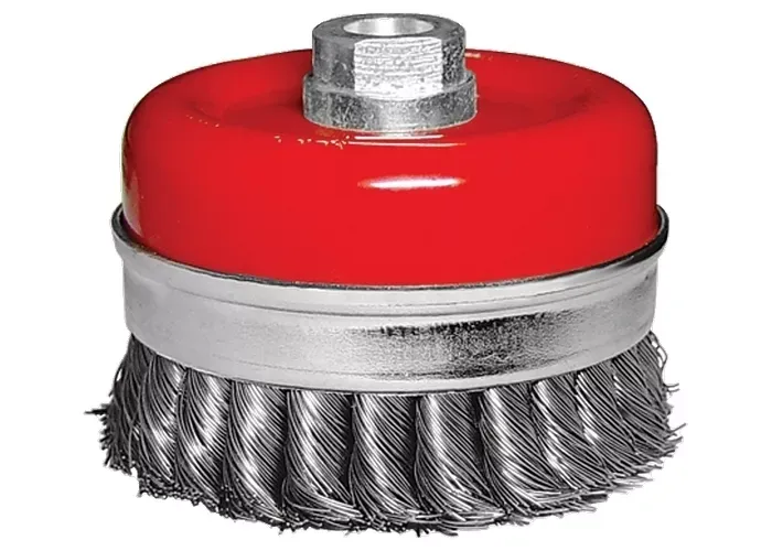 Щетка для УШМ Heavy Duty, 125 мм, М14, "чашка", крученая металлическая проволока  MATRIX 74674 купить в Надыме