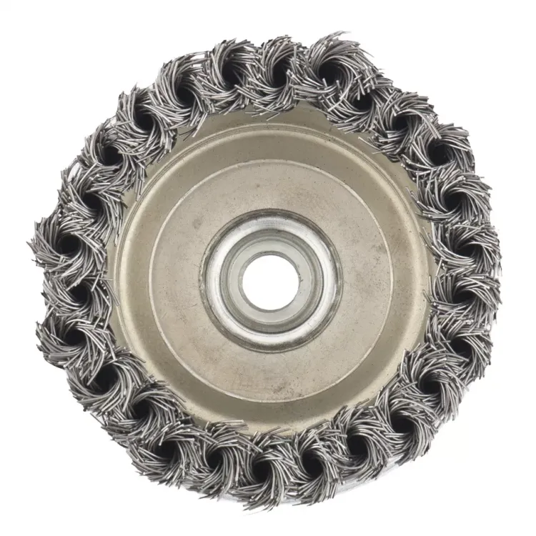 Щетка для УШМ Heavy Duty, 125 мм, М14, "чашка", крученая металлическая проволока  MATRIX 74674 купить в Надыме
