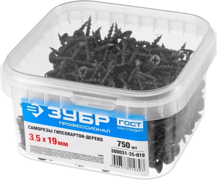 Саморезы ЗУБР СГД 16 х 3.5 мм фосфатированное покрытие 1000 шт Профессионал 300031-35-016 купить в Надыме