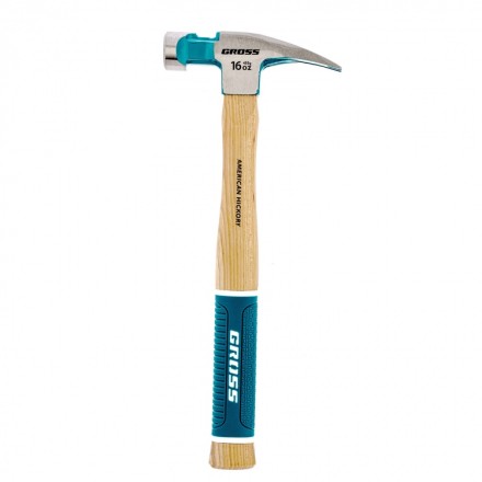 Молоток-гвоздодер с магнитом GROSS AMERICAN HICKORY 450 г угол 75 обрезиненная рукоятка 10418 купить в Надыме