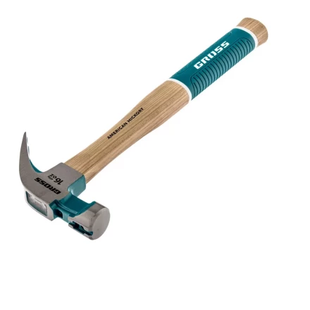 Молоток-гвоздодер с магнитом GROSS AMERICAN HICKORY 450 г угол 75 обрезиненная рукоятка 10418 купить в Надыме