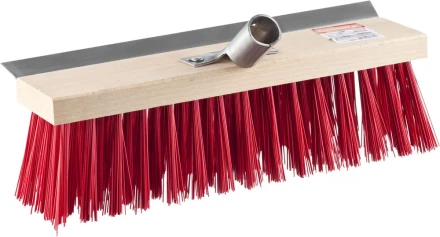 Щетка GRINDA "EURO" уличная без ручки, с мет скребком, буковая колодка, жесткая щетина, мет держатель для черенка, 30см 39195-30 купить в Надыме