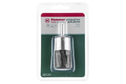 Кордщетка HAMMER кисть 28мм для дрели витая сталь (207-211) купить в Надыме