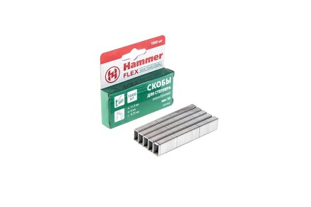Скобы для степлера HAMMER 215-012 6мм, тип 53, 1000 шт. купить в Надыме
