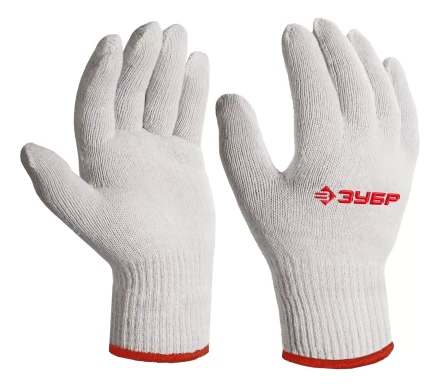 ЗУБР ОПТИМА, S-M, х/б перчатки без покрытия, 10 класс (11445-M) купить в Надыме