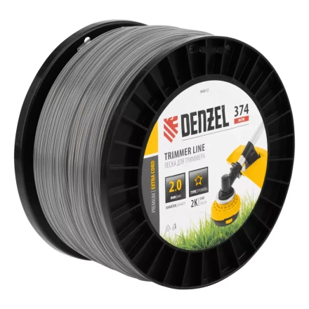 Леска для триммера двухкомпонентная звезда, 2,0мм х 374м, на DIN катушке EXTRA CORD// Denzel 96812 купить в Надыме