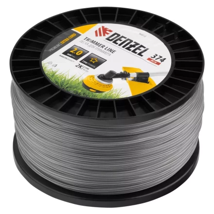 Леска для триммера двухкомпонентная звезда, 2,0мм х 374м, на DIN катушке EXTRA CORD// Denzel 96812 купить в Надыме