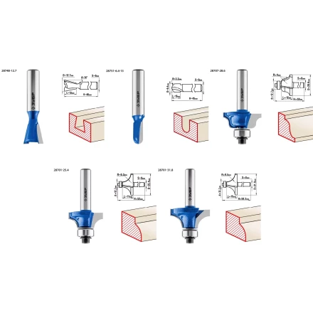 ЗУБР 12 шт, набор профильных фрез по дереву, Профессионал (28796-H12) купить в Надыме