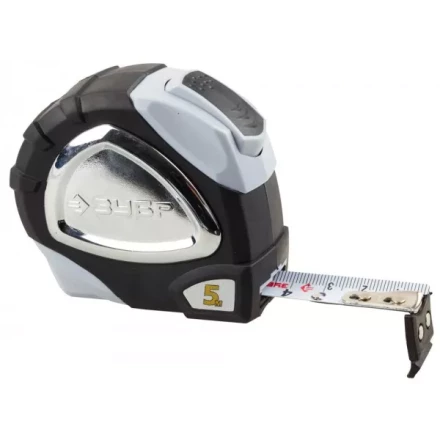 Рулетка ЗУБР "ЭКСПЕРТ" "ПРЕМИУМ", двухкомпонентный корпус, автостоп, полотно с нейлоновым напылением, 5 м / 19 мм 34050-05-19_z01 купить в Надыме