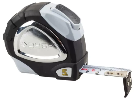 Рулетка ЗУБР "ЭКСПЕРТ" "ПРЕМИУМ", двухкомпонентный корпус, автостоп, полотно с нейлоновым напылением, 5 м / 19 мм 34050-05-19_z01 купить в Надыме
