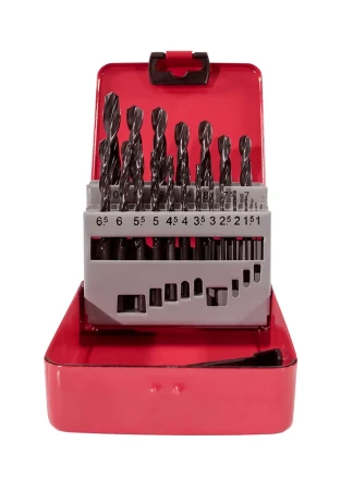 Набор сверл для металла HSS Ф1-10 мм шаг 0,5 мм 19 штук металлический футляр VMX 511623 купить в Надыме