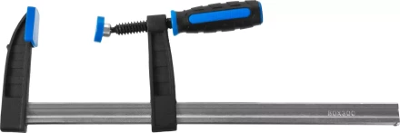 Струбцина ЗУБР "ПРОФЕССИОНАЛ", тип "F", двухкомпонентная ручка, стальная закаленная рейка, 80х300мм 32155-080-300 купить в Надыме