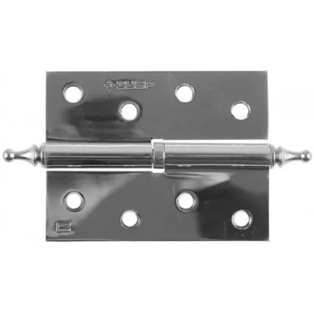 Петля дверная разъемная ЗУБР "ЭКСПЕРТ", 1 подшипник, цвет хром (CP), правая, с крепежом, 100х75х2,5мм, 2 шт 37605-100-2R купить в Надыме