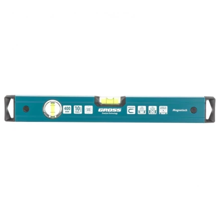 Уровень алюминиевый 400 мм магнитный 2 глазка Magnetisch Gross 33710 купить в Надыме