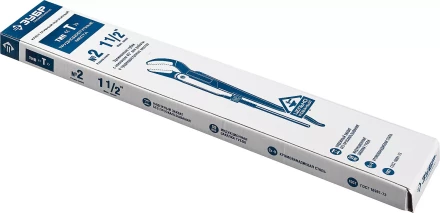 Ключ трубный рычажный ЗУБР "ПРОФЕССИОНАЛ", изогнутые губки, цельнокованый, Сr-V, № 2,  1,5" 27337-2_z01 купить в Надыме