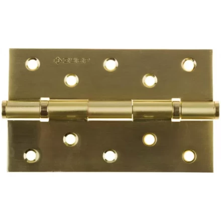 Петля универсальная ЗУБР "ЭКСПЕРТ", 2 подшипника, цвет мат. латунь (SB), с крепежом, 125х75х2,5мм, 2 шт 37601-125-3 купить в Надыме