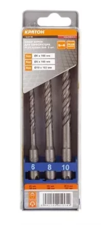 Набор буров  SDS-plus S4 3 штуки   Кратон 1 02 01 004 купить в Надыме