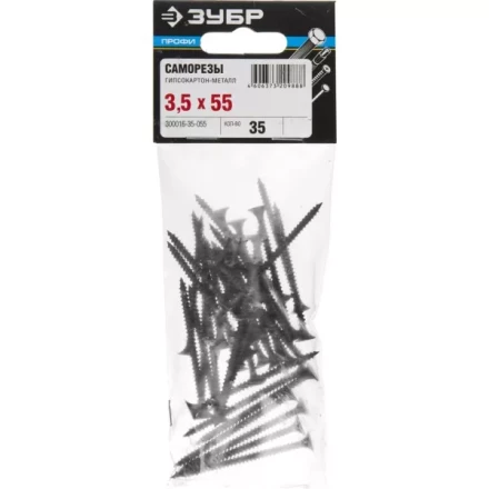 Саморезы фосфатированные с крупной резьбой, гипсокартон-дерево, ЗУБР 300036-39-064, PH2, 3,9 x 64 мм, 25 шт 300036-39-064 купить в Надыме