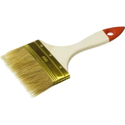 Кисть плоская ЗУБР "УНИВЕРСАЛ-ОПТИМА", светлая щетина, деревянная ручка, 100мм 01099-100_z01 купить в Надыме
