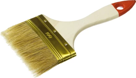 Кисть плоская ЗУБР "УНИВЕРСАЛ-ОПТИМА", светлая щетина, деревянная ручка, 100мм 01099-100_z01 купить в Надыме