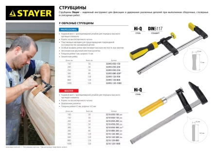 Струбцина STAYER "PROFI" ручная пистолетная, 150мм 32242-15 купить в Надыме