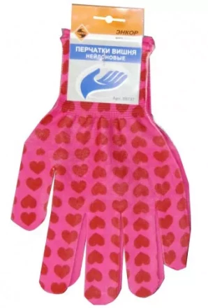 Перчатки нейлоновые Вишня Энкор 1/10 58737 купить в Надыме
