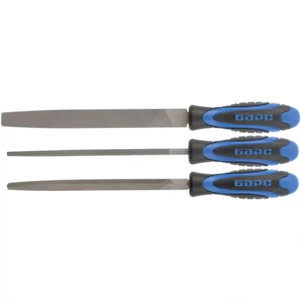 Набор напильников 200 мм 3шт двухкомпонентная рукоятка БАРС 15852 купить в Надыме