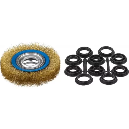 ЗУБР "ПРОФЕССИОНАЛ". Щетка дисковая для точильно-шлифовального станка, витая стальная латунирован проволока 0,3мм, 125х32мм 35186-125_z01 купить в Надыме